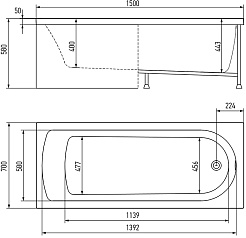 Alex Baitler Акриловая ванна Michigan 150x70 – фотография-4